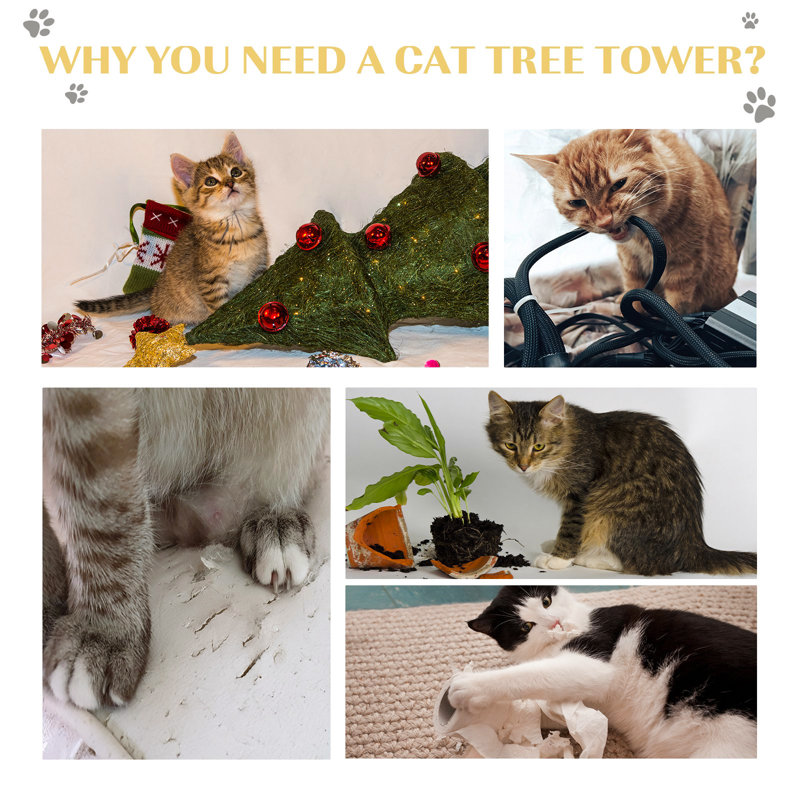 Northborough Cat Tree, Beige, 181cm H x 60cm W x 55cm D
