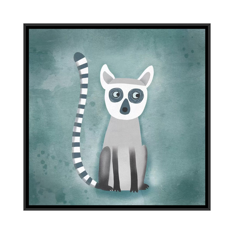 « Lemur » par Nic squirrell-impression, Toile avec cadre noir, H 37 po x l 37 po x P 1,5 po, Pas de tapis