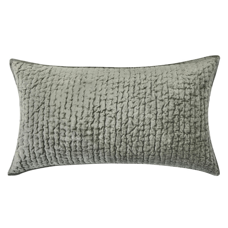 Dimitry Polyester Zipper Sham, King, Sage Green