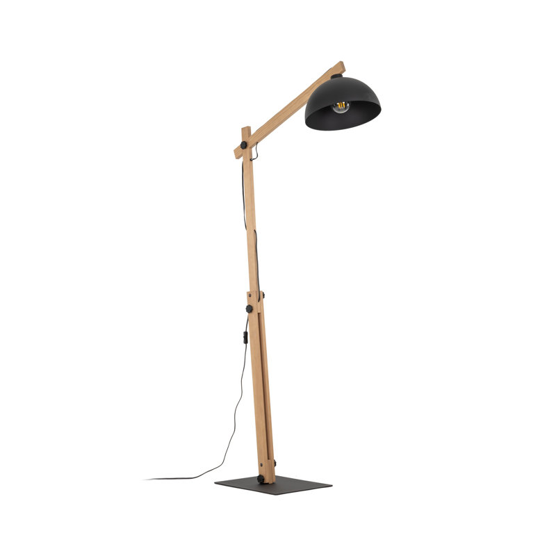 Lampe sur pied Ilene, Naturel, Noir