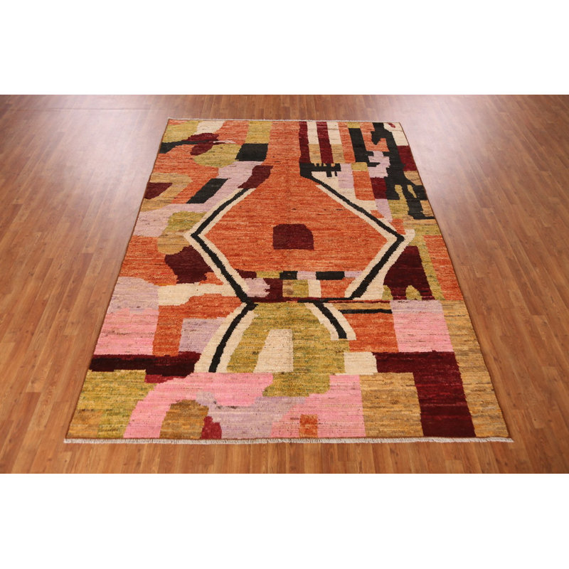 Tapis à motif géométrique oriental marocain 7 x 10