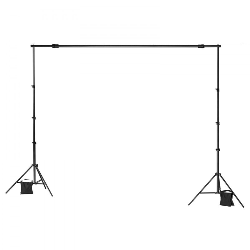 Backdrop Stand, 7 x 10 ft Adjustable Photo Backdrop Stand Kit, Portable Background Backdrop Stand with 3 Crossbars, Heavy Duty Projector Screen Stand, for Wedding, Photo Video Studio & Party