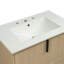 Meuble-lavabo de 30 po avec lavabo en céramique et tiroirs pleine extension, glissières de tiroir à fermeture en douceur, conception cannelée, naturel