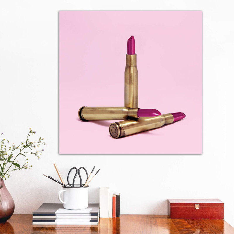 Lipstick Bullet by Paul Fuentes - Print on Canvas, No Framed, 45.72 cm H x 45.72 cm W x 3.175 cm D