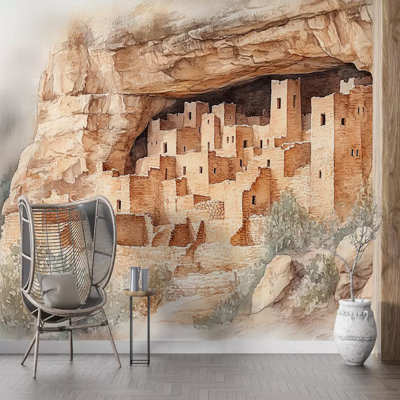 Papier peint Cliff Dwelling Pueblo Cave