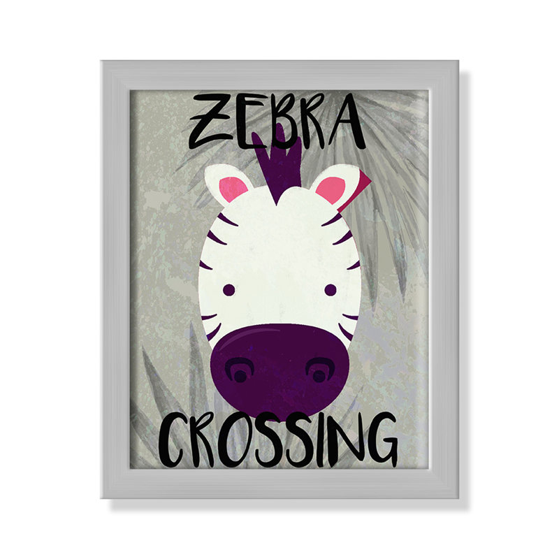 Impression sur papier Zebra Crossing, H 10 po x l 8 po x P 1,18 po, Encadré de boîte noir