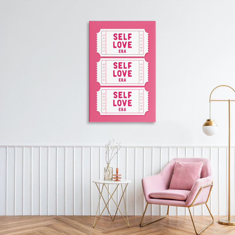 Toile «Self Love Era», conception par lettres et doublure, H 36 po x l 24 po