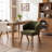 Upholstered Dining Chair with Wooden Legs-1130906504