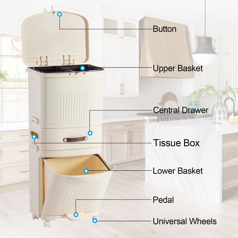Dry and Wet Recycling Trash Can