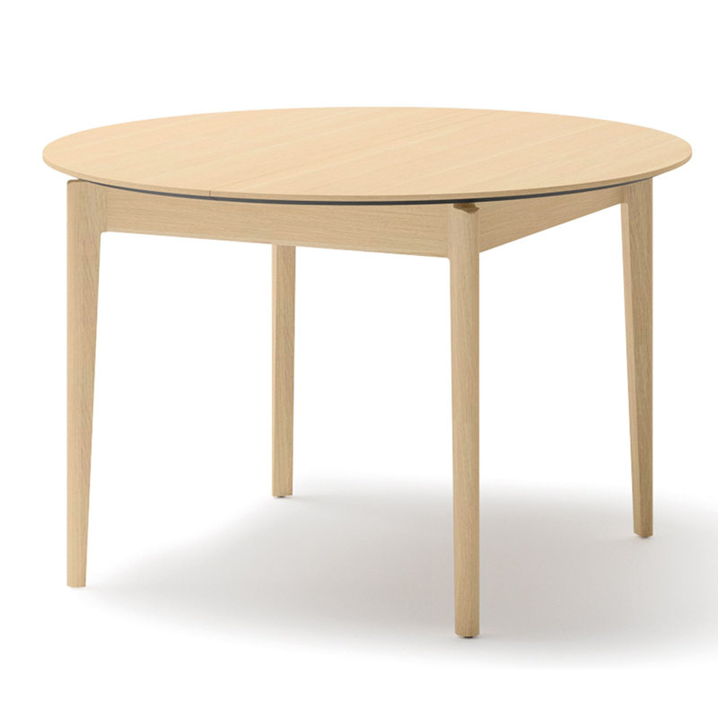 Extendable Round Dining Table, Beige