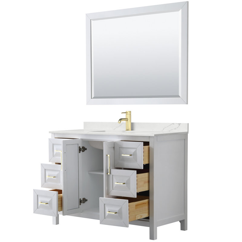 Daria 48'' W Vanity, White, Brushed Gold, Giotto Quartz