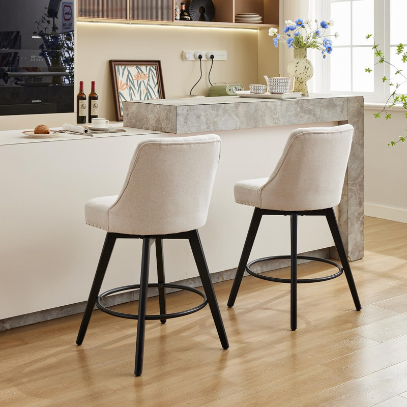 Swivel Counter Stool with Metal Frame