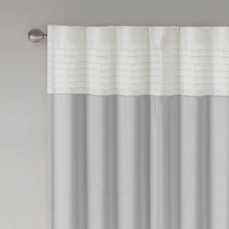 Polyoni Pintuck Curtain Panel(Only 1 Pc Panel), Gray Multi