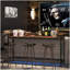 Console extra longue 70,9 po avec prises de courant et ports USB, table de canapé étroite derrière le canapé, table de bar d'entrée industrielle avec station de charge pour le salon, couloir, brun rustique