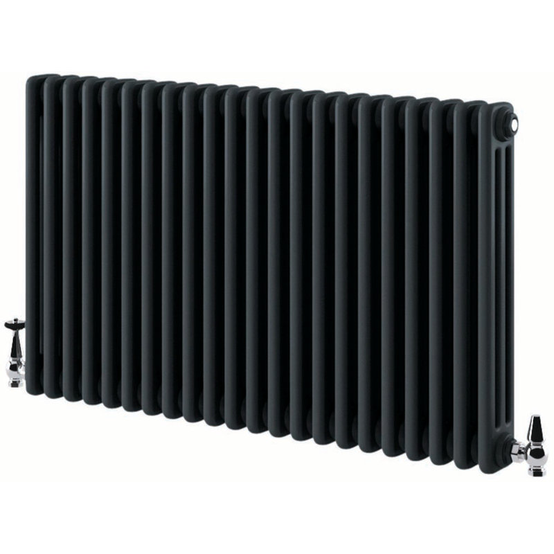 Horizontal Traditional Colosseum Radiator, 600cm H x 1010cm W x 100cm D, Black