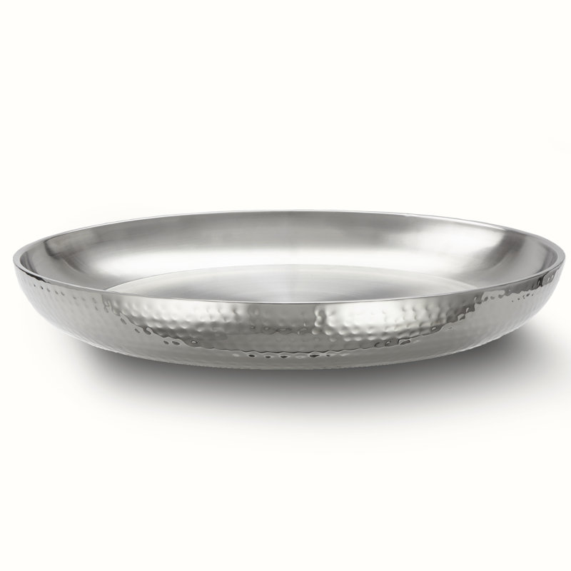 Plateau à fruits de mer, double paroi, martelé, 15-1 / 2 po de diamètre, H 17,6 po x l 17,6 po x P 17,6 po