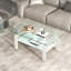 Table basse de salon en verre trempé transparent, 2 couches