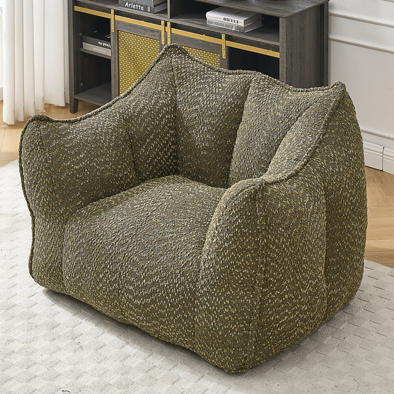 Fauteuil à billes Thaloria, Chenille vert olive, H 30,7 po x l 47,2 po x P 36,2 po