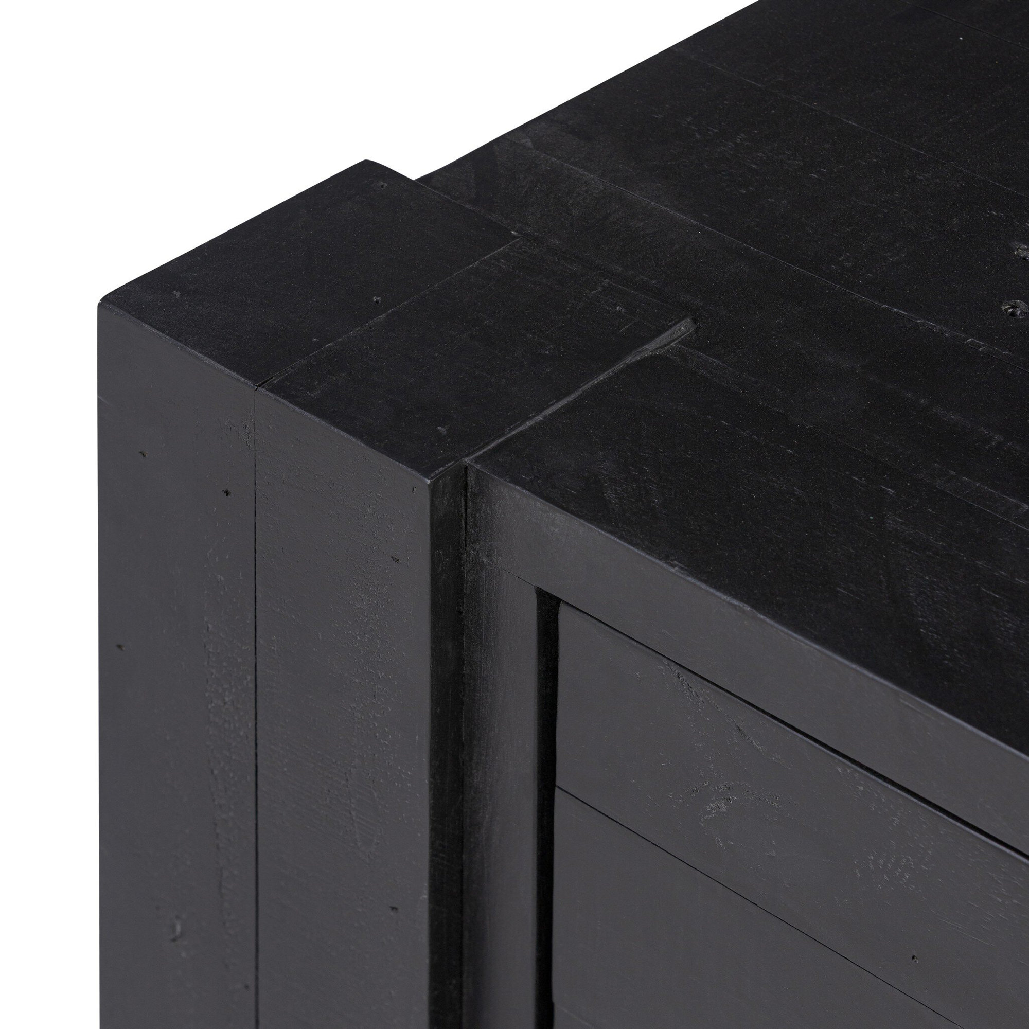 Finnian Nightstand-Light Blonde Pine, Aged Black Pine