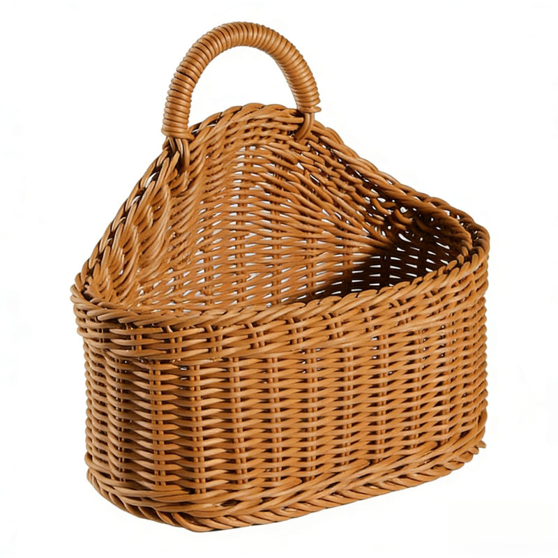 A Three-Piece Set Of Large, Medium And Small,Large Wall Hanging Basket For Storage, Woven Rattan Organizer For Kitchen, Bathroom, Dorm, And Living Room Wall Mounted Storage Solution