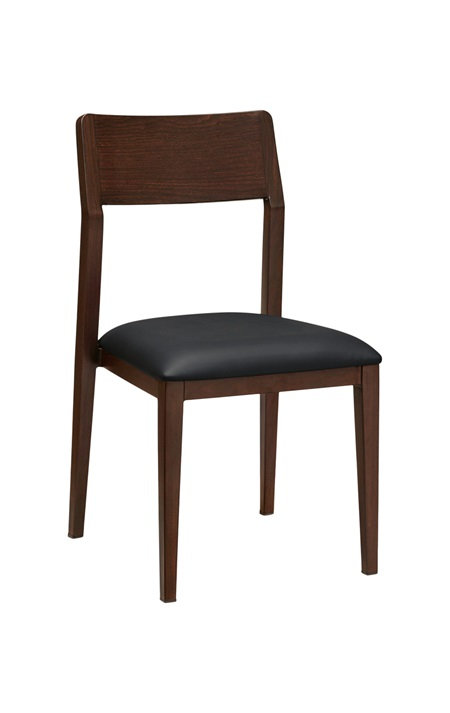 Chaise en aluminium avec siège en vinyle noir au fini imitation bois, utilisation intérieure seulement, 13 lb