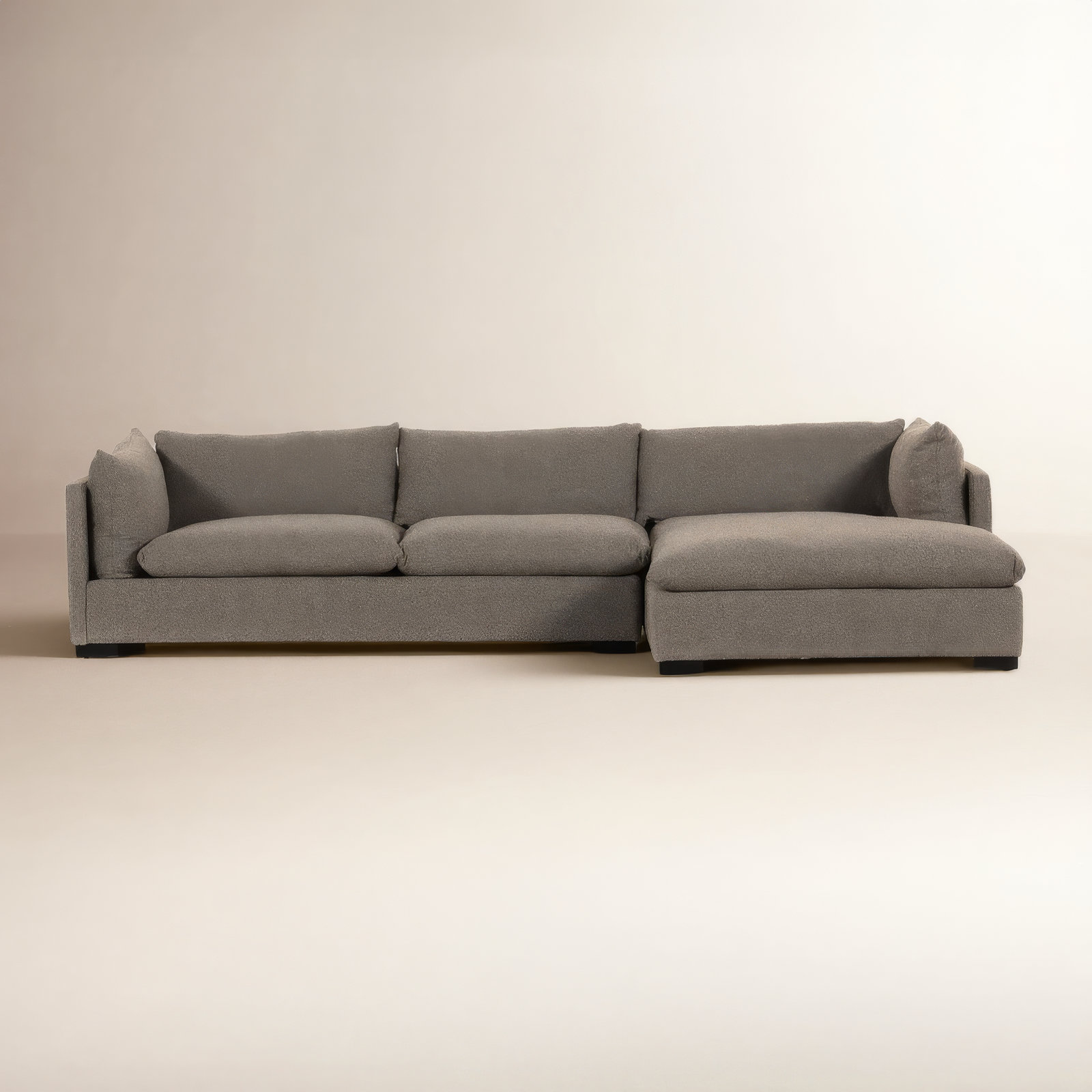 Zuri 131" 2 - Piece Upholstered Chaise Sectional, Right Hand Facing, 31.5" H x 131" W x 67.5" D, Bennett Moon Polyester