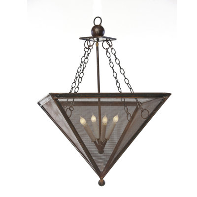 4 - Light Matte Black Geometric Pendant