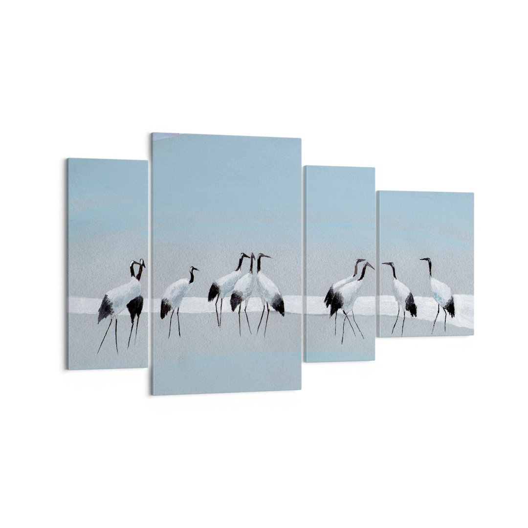 4-tlg. Leinwandbilder-Set Birds Cranes Nature