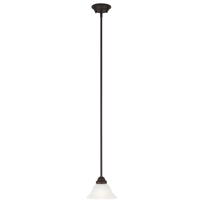 Luminaire suspendu en forme de cloche à 1 lumière Aquala, Bronze
