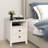 Set Of 2 Wooden Bedroom Nightstands With Drawer (White)-1846472198