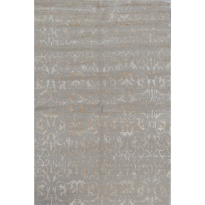 Tapis gris de haute qualité noué à la main