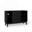 Buffet 47,3 po avec rangement, buffet cannelé de ferme avec 2 portes et pieds en bois massif, meuble télé, meuble de rangement pour la cuisine, la salle à manger, le vestibule, l'entrée, le couloir, noir