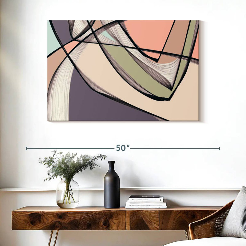 Avery Mid Century Modern Abstract III, H 26 po x l 39 po