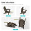 Chaise pliante Adirondack avec repose-pieds rétractable et porte-gobelet, réglable à 3 positions pour le patio, assise extérieure toutes saisons-343453725
