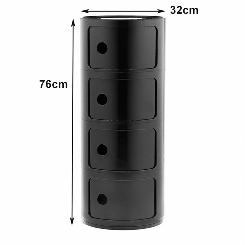 Kimmori Tray Top Drum End Table, Black