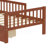 2 Drawers Bed With Bookcase Headboard And Guardrails-111015910