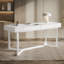 Bureau d'ordinateur 63 po avec 2 tiroirs, bureau de direction moderne avec base en métal