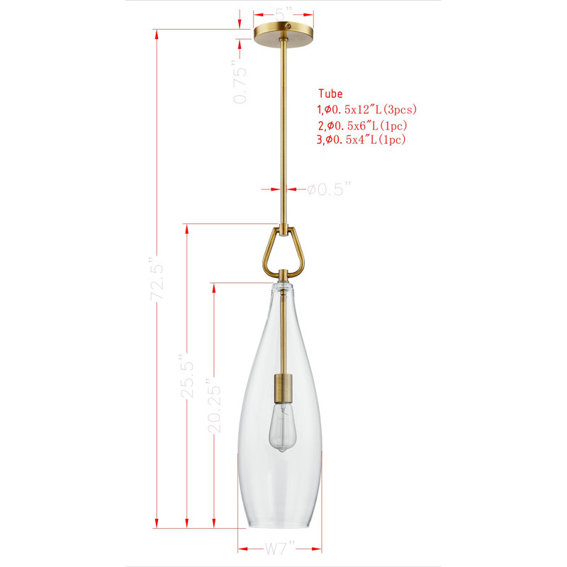 Luminaire suspendu en métal Becca, bronze