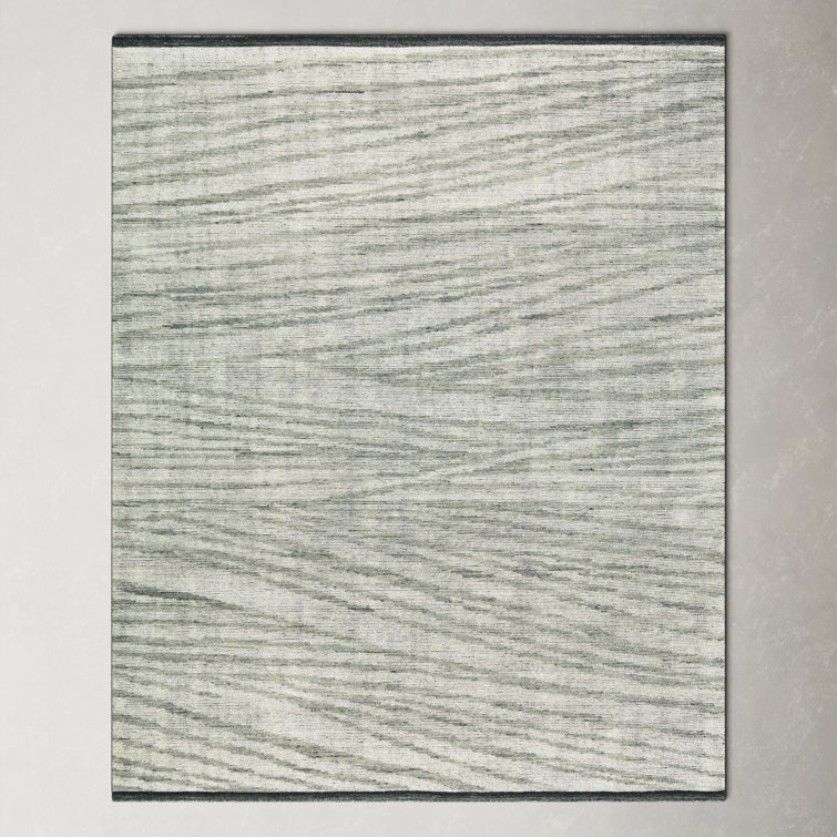 Westergard Abstract Hand Knotted Wool Ivory/Gray/Green Area Rug