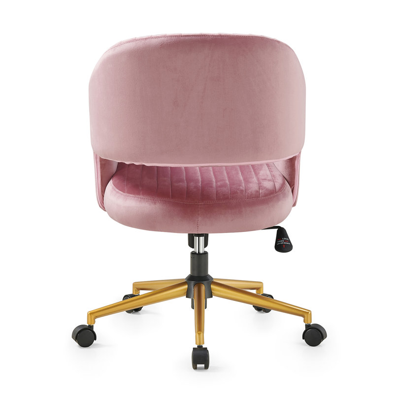 Jacqueline Velvet Office Chair, Pink
