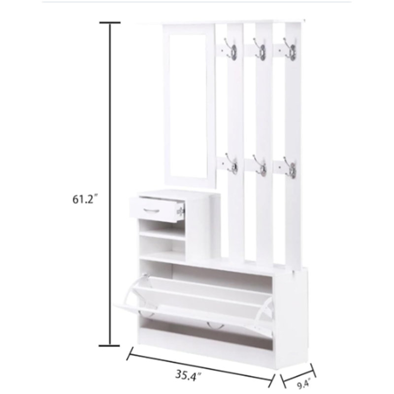 Combination Model Gate Cabinet With Shoe Cabinet+Hang Shelf+ Mirror