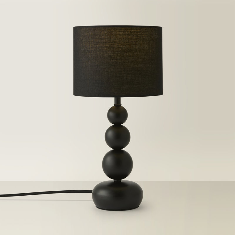 Renado Metal Table Lamp, Black, Black