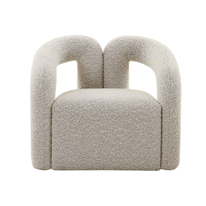  31.9" Wide Armchair, Gray Boucle