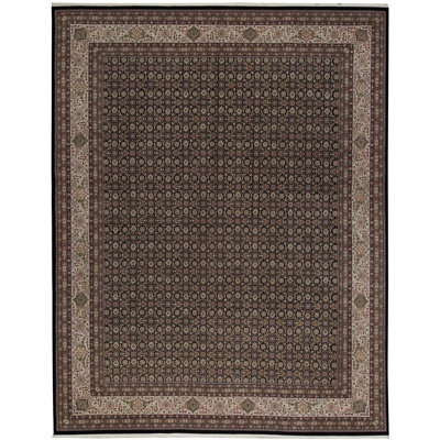 Tapis beige noué à la main de haute qualité