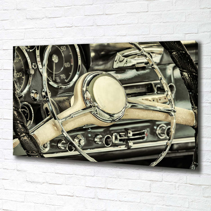 Cabriolet Steering Wheel - Wrapped Canvas Print