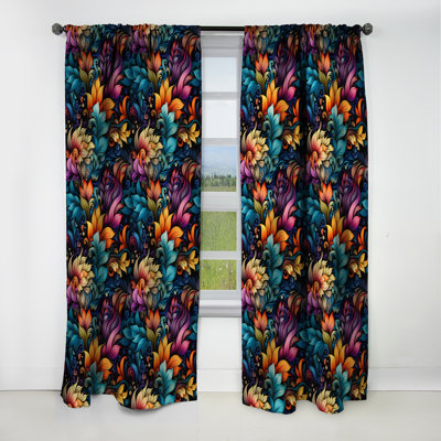 Exotic Tapestries Boho Motif III - Rideau floral - Rideau occultant floral - 1 panneaux