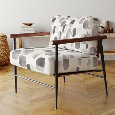 Chaise rembourrée moderne avec accoudoirs gris Neutral Steps