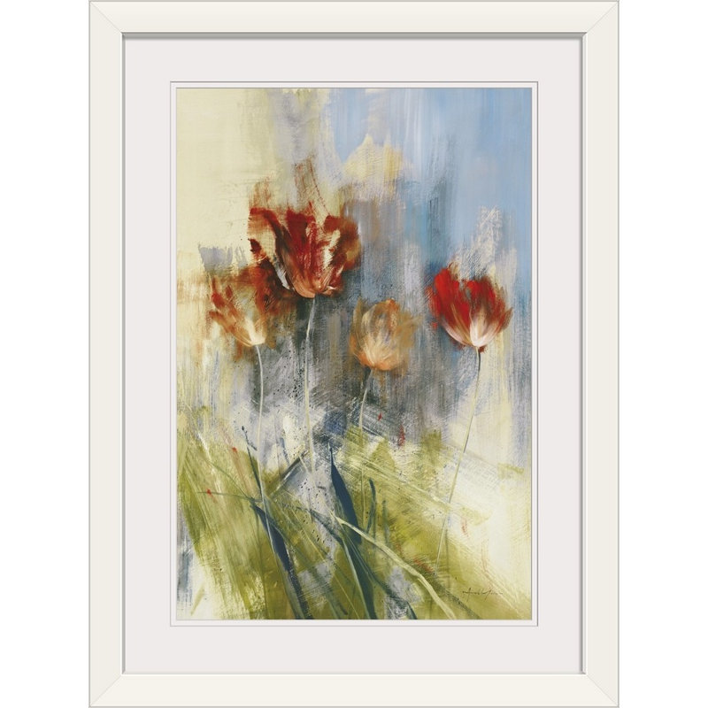 «Tulips», reproduction d'art, H 32 po x l 24 po x P 1 po, Cadre blanc