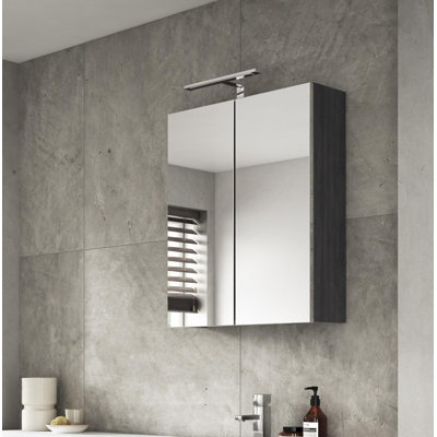 Fusion 600mm W 715mm H Surface Framed Medicine Cabinet Mirror 1 Adjustable