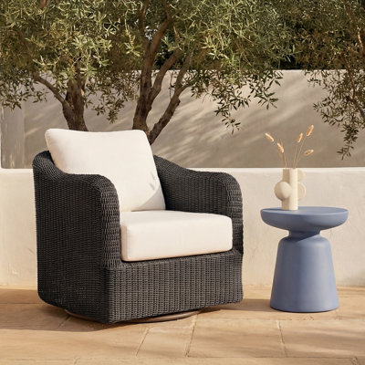 Bodhi Outdoor Swivel Accent Chair  Charcoal